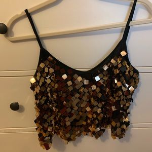 Super cute sequin crop top!